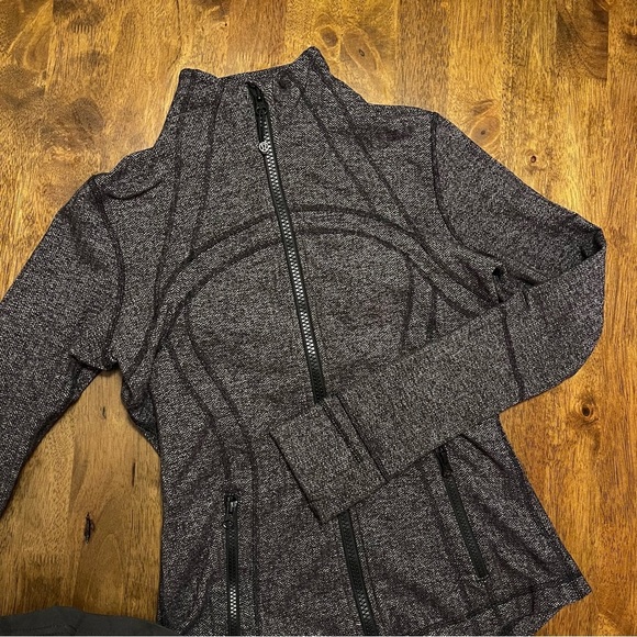 Lululemon Define Jacket Coco Pique Black White Size 8 Grey Luon - Picture 2 of 15